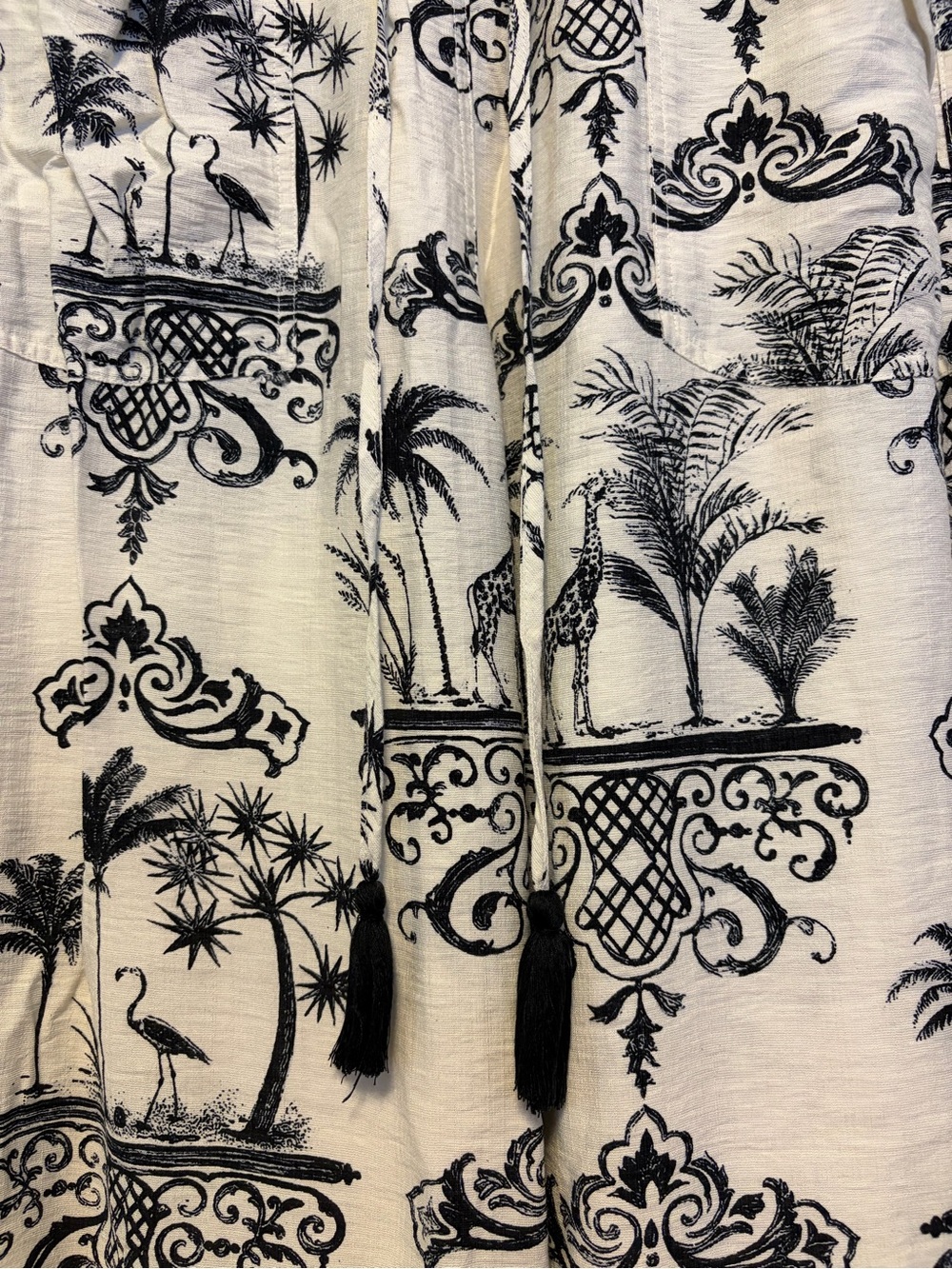 GiGio Women's Black & White Printed Wide-Leg Pants - Picture 7 of 13